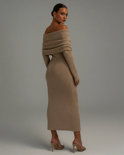 ANGELICA Knit Off-Shoulder Maxi Dress